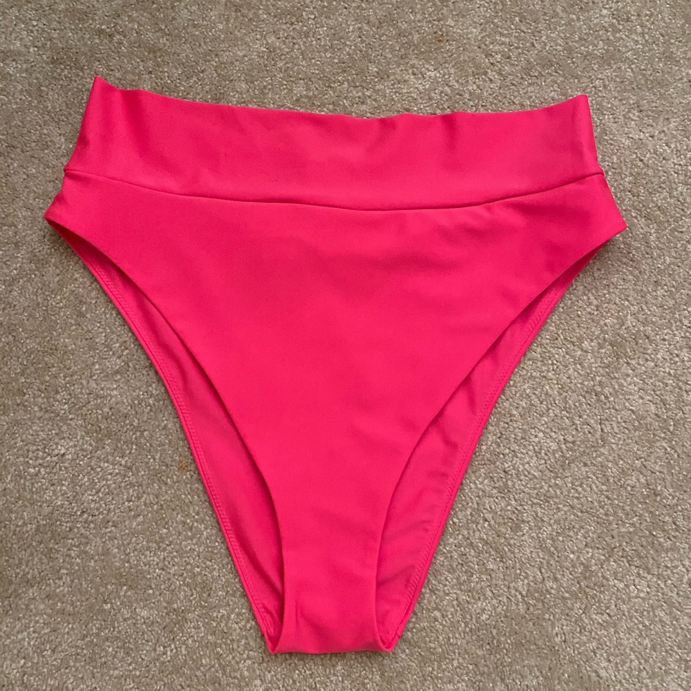 AERIE high cut cheeky Bikini bottom neon pink